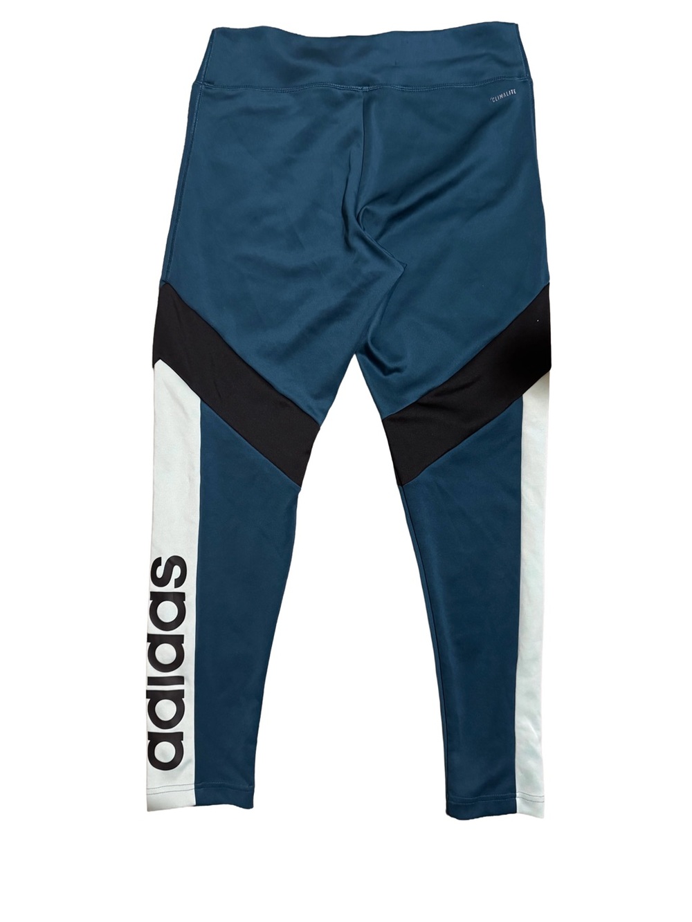adidas Teal, Black & White Colorblock Performance Leggings